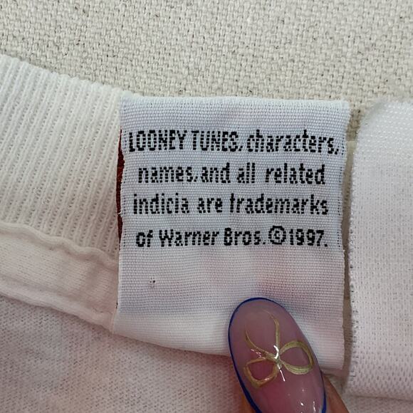 Vintage Looney Tunes Adult Size Large Short Sleeve 90s Warner Bros T Shirt - Picture 4 of 7